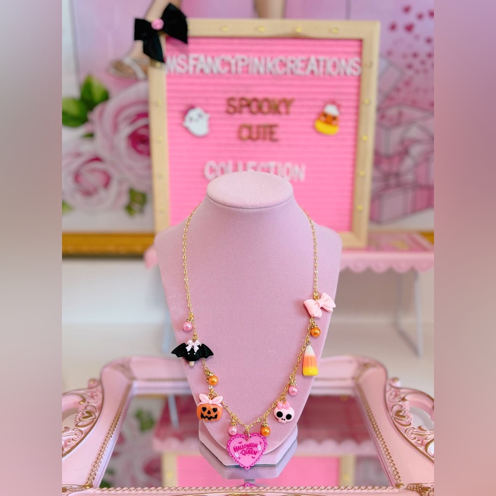 22k Gold Plated Halloween Queen Charm Necklace